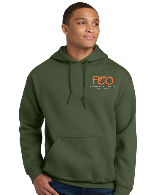 The FCO Walleye Green Hoodie - Orange