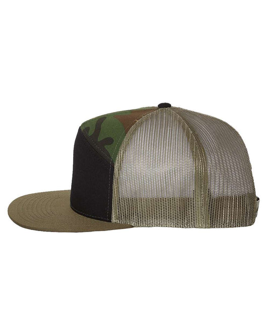 Richardson 168 Flat Bill Black/Camo/Loden Hat