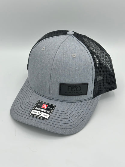 Richardson 112 Heather Grey/Black Leather Patch