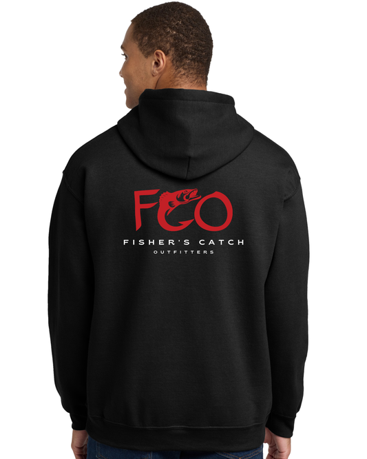 The FCO Walleye Black Hoodie - Red