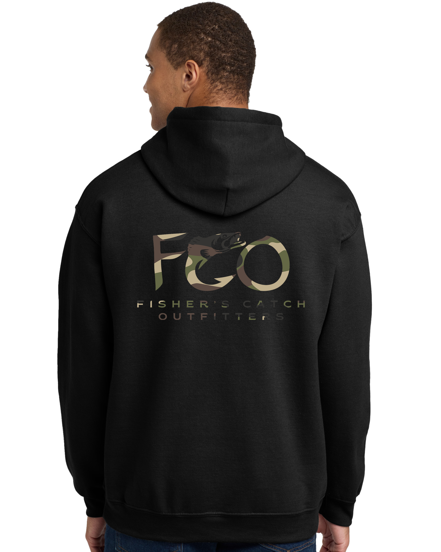 The FCO Walleye Black Hoodie - Camo