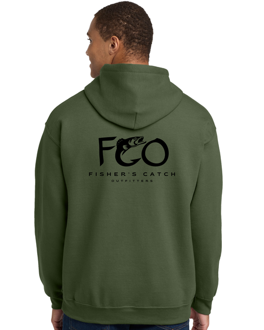 The FCO Walleye Green Hoodie - Black