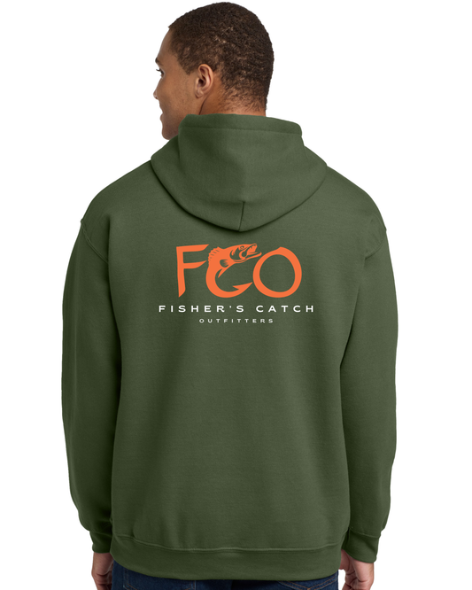 The FCO Walleye Green Hoodie - Orange