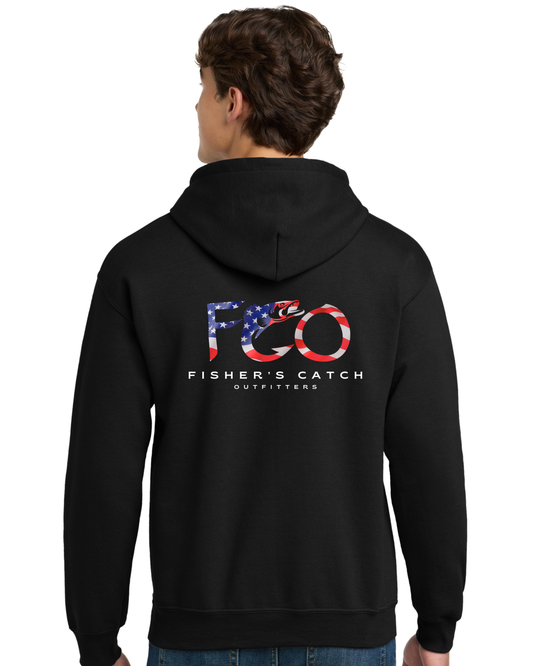 The FCO Walleye Black Hoodie - U.S.A.