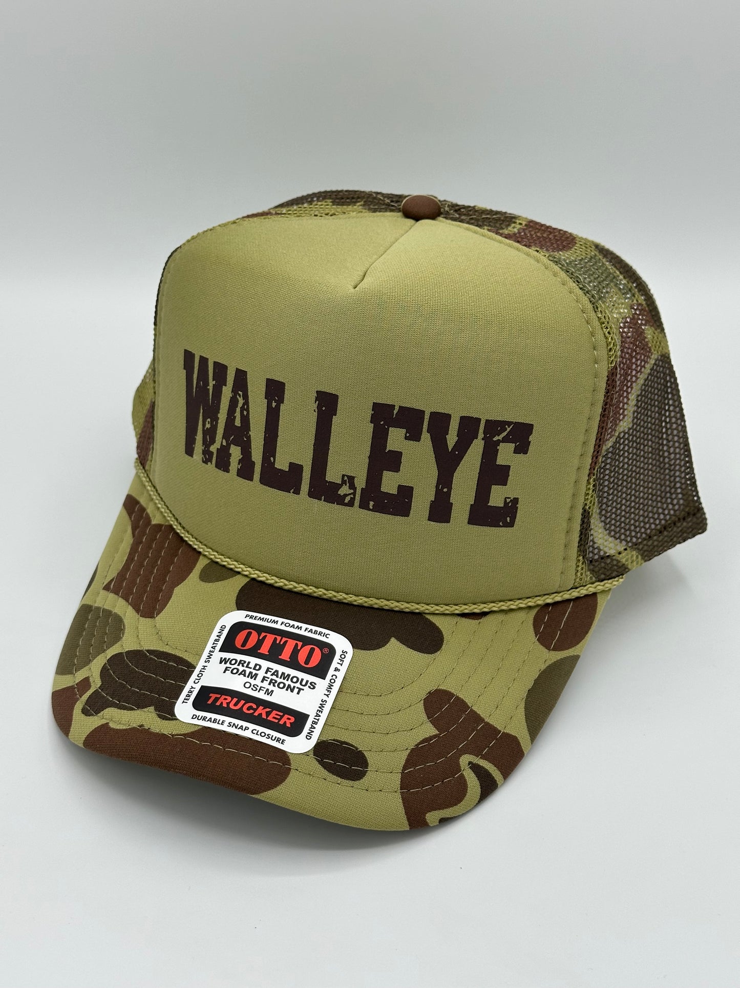 OTTO CAP® 5 Panel High Crown Mesh Back Trucker Hat Camo