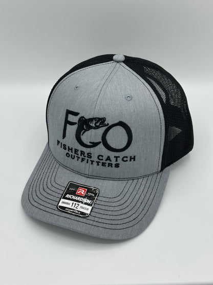 Richardson 112 Heather Grey/Black Embroidered Hat