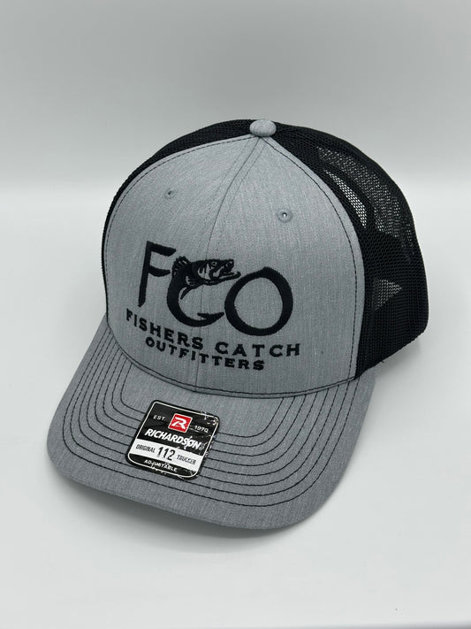 Richardson 112 Heather Grey/Black Embroidered Hat