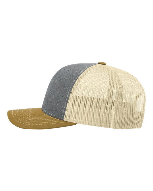 Richardson 112 Heather Grey/Birch/Amber Gold Embroidered Hat