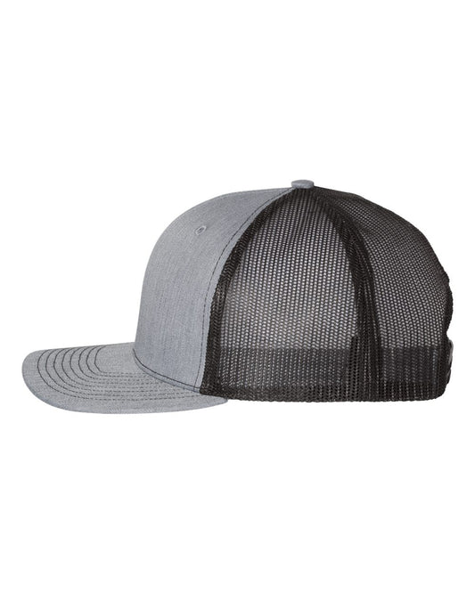 Richardson 112 Heather Grey/Black Leather Patch