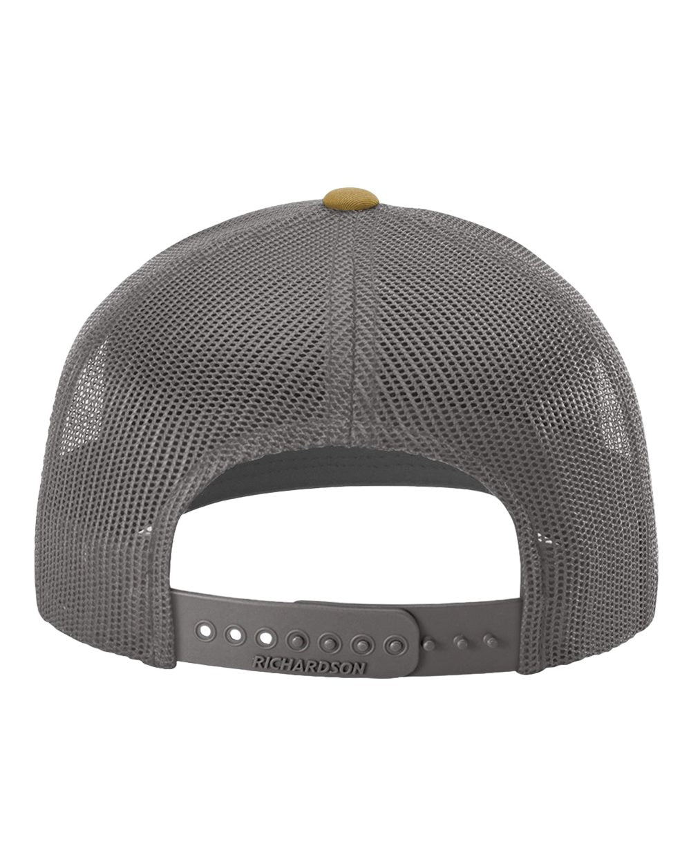 Richardson 112 Snapback Trucker Cap - Mink Beige/ Charcoal/ Amber Gold Leather Patch