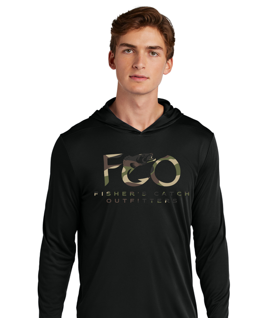 FCO Camo/black Sport-Tek Posi-UV Pro Long Sleeve Hoodie