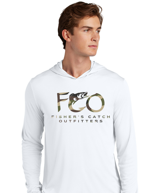 FCO Camo/white Sport-Tek Posi-UV Pro Long Sleeve Hoodie
